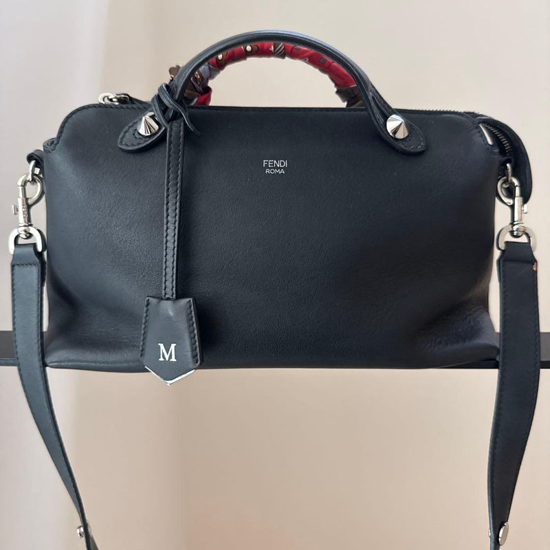 Fendi By The Way Small Handbag Shoulder Bag Crossbody Black Leather