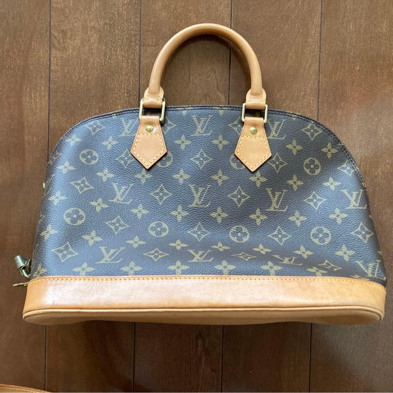 Louis Vuitton Alma Monogram Handbag Canvas Leather