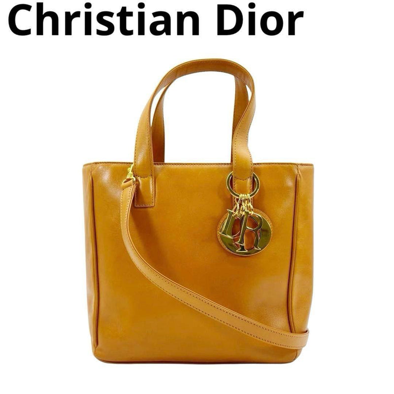 Christian Dior Lady Dior Cannage Handbag Leather Camel Gold Hardware