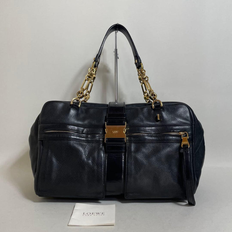 Loewe Lola Handbag Shoulder Bag Black Leather