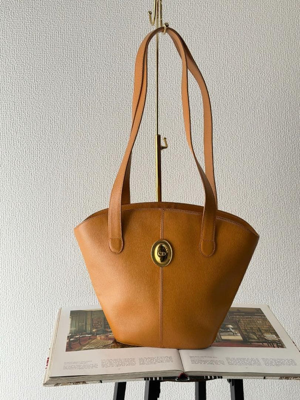 Dior Cd Logo Tote Bag Gold Hardware Yellow Handbag