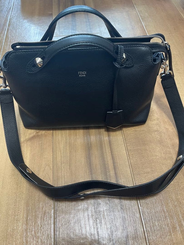 Fendi By The Way Shoulder Bag Handbag Crossbody Black Leather