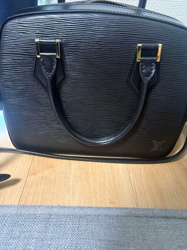 Epi Sablon Noir M52042 Handbag Leather Black Alcantara Gray