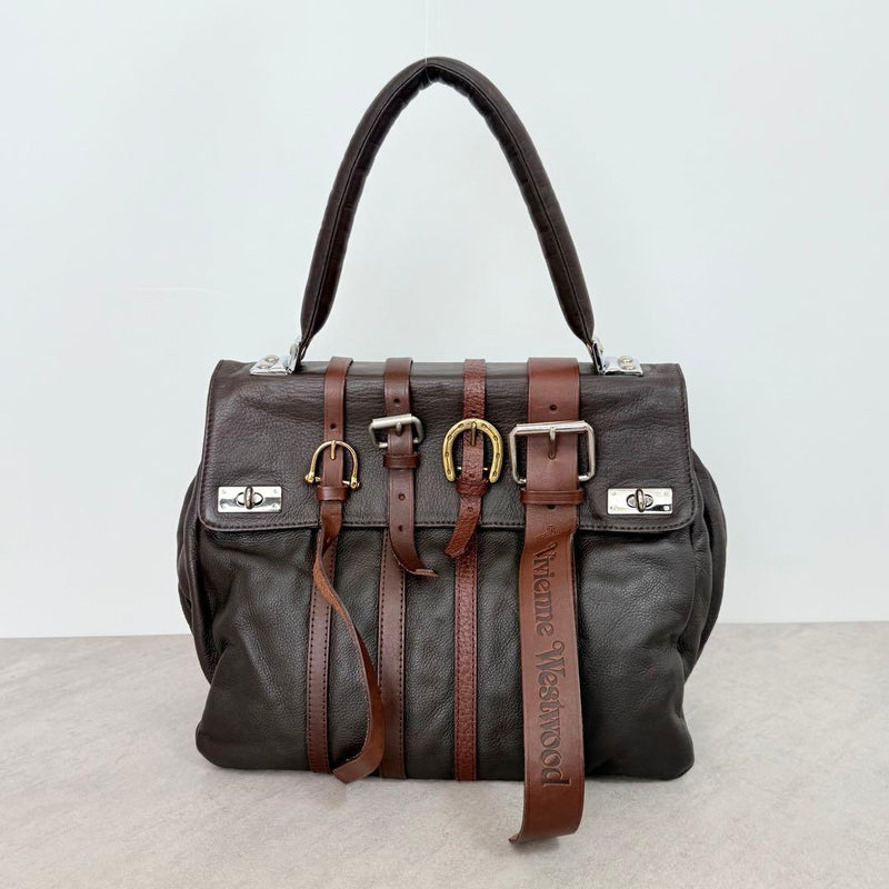Vivienne Westwood Horseshoe Belt Bag Handbag Dark Brown Leather
