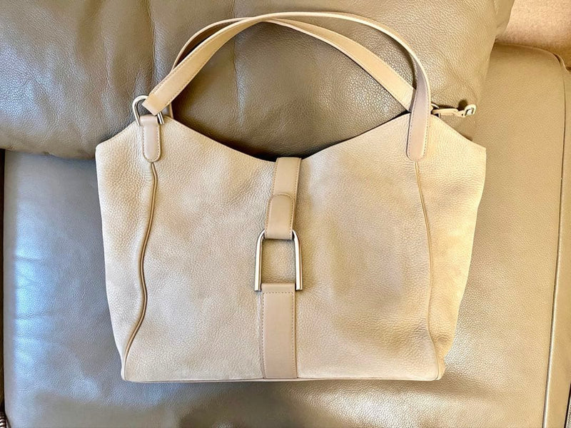 Delvaux Tote Bag Taurillon Leather Beige Handbag Shoulder Bag