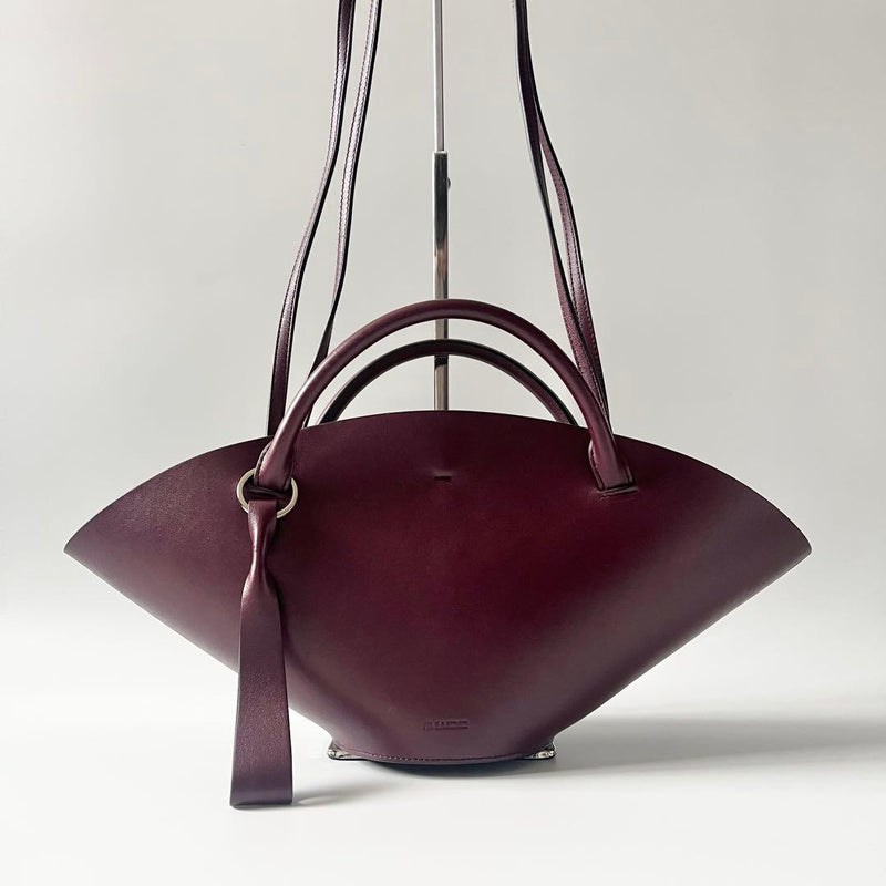 Jil Sander Sombrero Small 2way Handbag Tote Bordeaux Leather