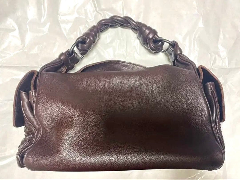 Bottega Veneta Intrecciato Cocker Dog Figurine Leather Dark Brown