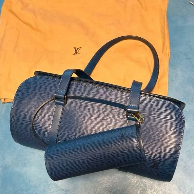 Louis Vuitton Epi Leather Handbag Blue Leather