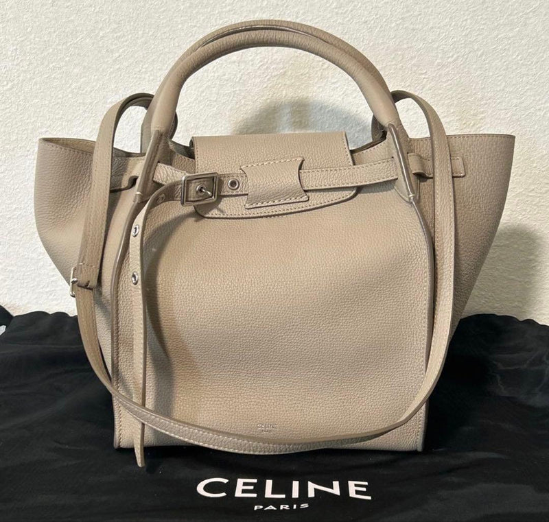 Celine Big Bag Medium Handbag Shoulder Soft Bare Calfskin Light Taupe