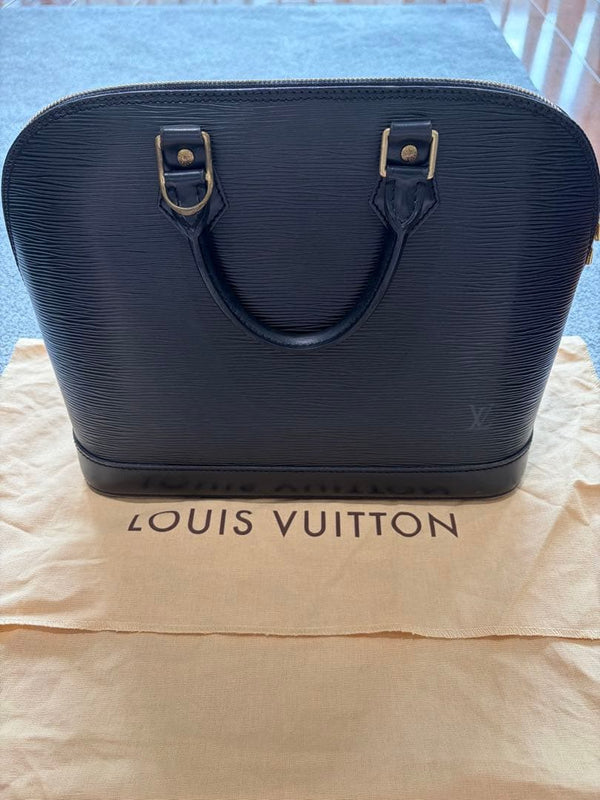 Louis Vuitton Alma Handbag Epi Leather Black