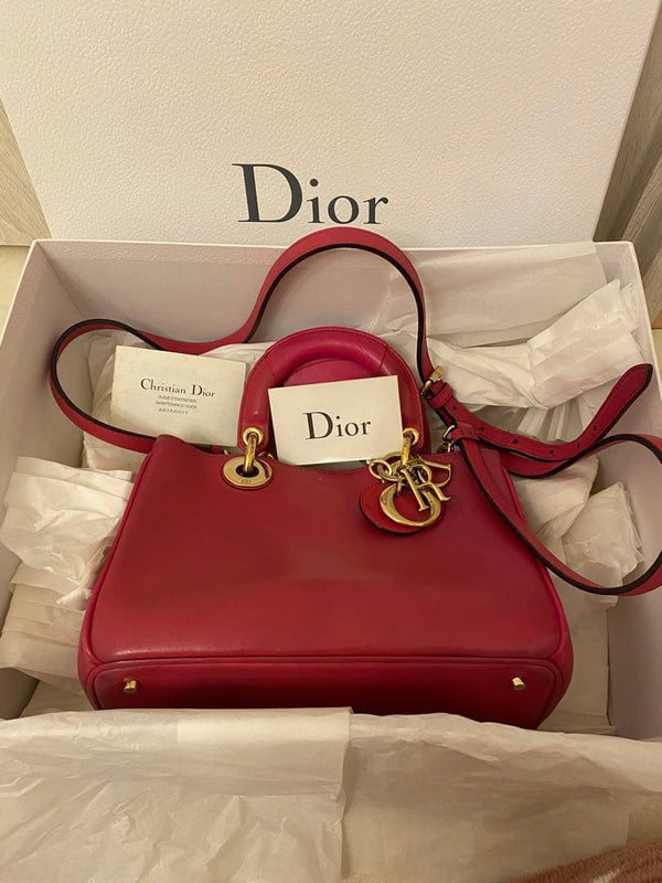 Christian Dior Diorissimo Handbag Leather Pink Shoulder Bag