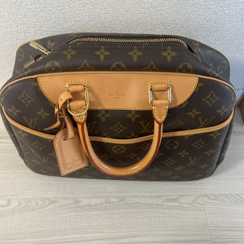 Vuitton Monogram Handbag Shoulder Bag Leather Brown