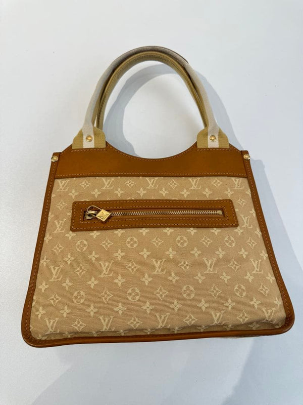 Louis Vuitton Handbag Tote Bag Canvas Leather Beige Brown
