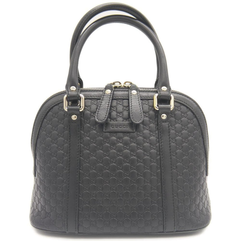 Gucci Micro Gg 449654 486628 2WAY Shoulder Handbag Shima Leather Black