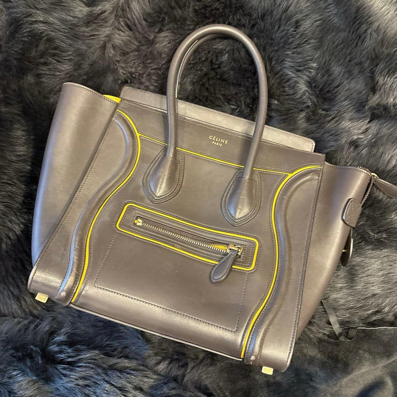 Celine Luggage Micro Tote Handbag Leather Womens Fashion Shoulder