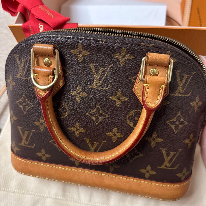 Louis Vuitton Monogram Alma Bb Handbag Canvas Leather Gold Hardware