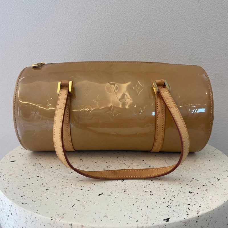 Louis Vuitton Vernis Papillon Bedford M91006 Shoulder Handbag Beige Gold