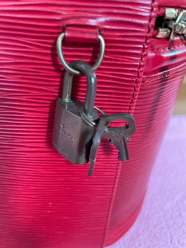 Louis Vuitton Epi Cannes Vanity Bag Red Leather Handbag