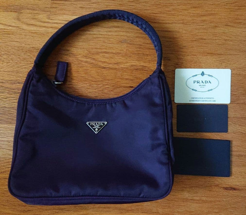 Prada Tessutosport MV519 Mini Bag Pouch Nylon Prugna Purple
