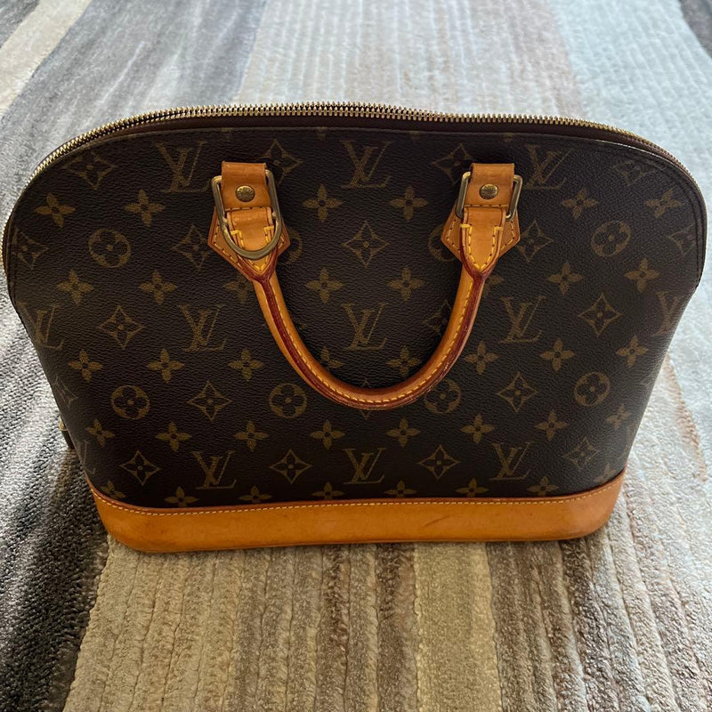 Louis Vuitton Alma Handbag Monogram Canvas Leather Shoulder Bag