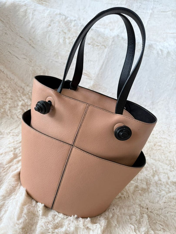 Tods Secchiello Medio Handbag Tote Shoulder Bag Cowhide Leather