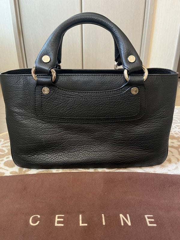 Celine Boogie Bag Handbag Black Leather