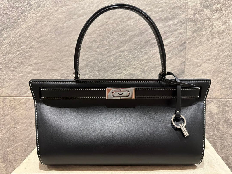 Tory Burch Lee Radziwill Cat Eye Bag Leather Suede Shoulder Crossbody Handbag