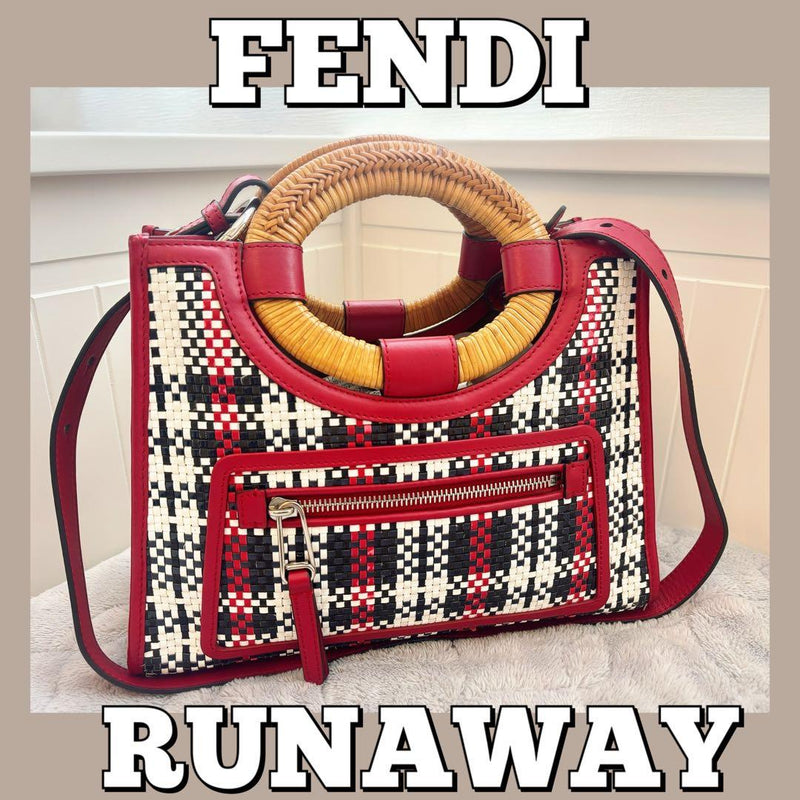 Fendi Runaway 2-Way Handbag Shoulder Bag Ff Leather