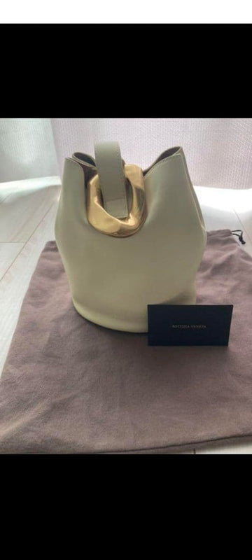Drop Handbag Shoulder Bag Leather Beige