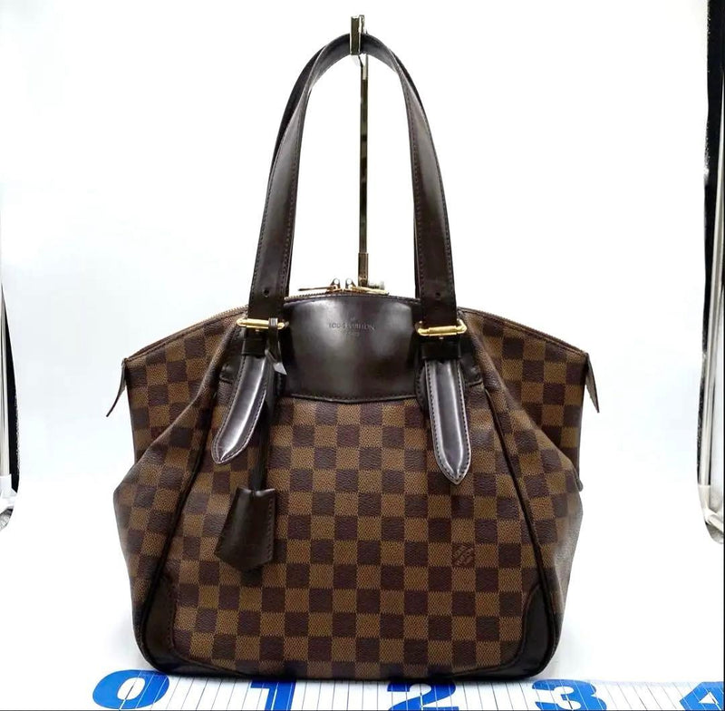 Louis Vuitton Damier Verona Mm N41118 Handbag Canvas Leather Brown