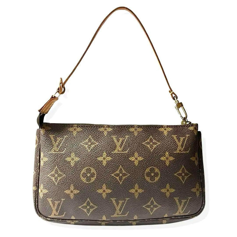 Louis Vuitton Monogram Accessoires Pochette Handbag Canvas Brown