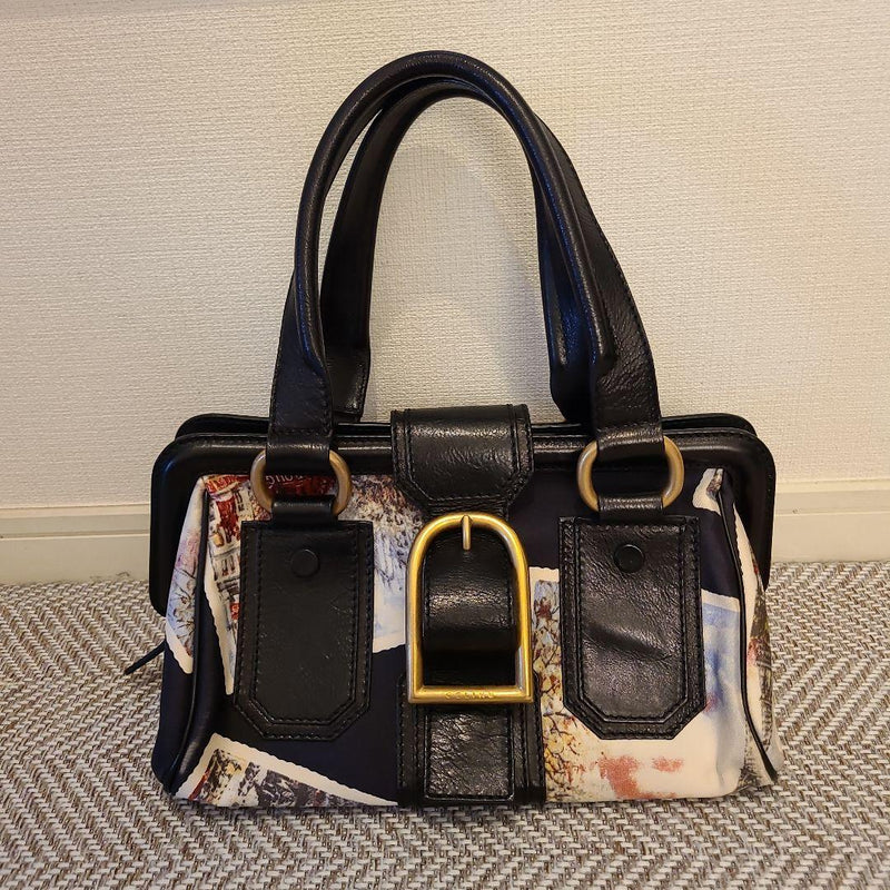 Celine Triomphe Macadam Canvas Leather Shoulder Bag
