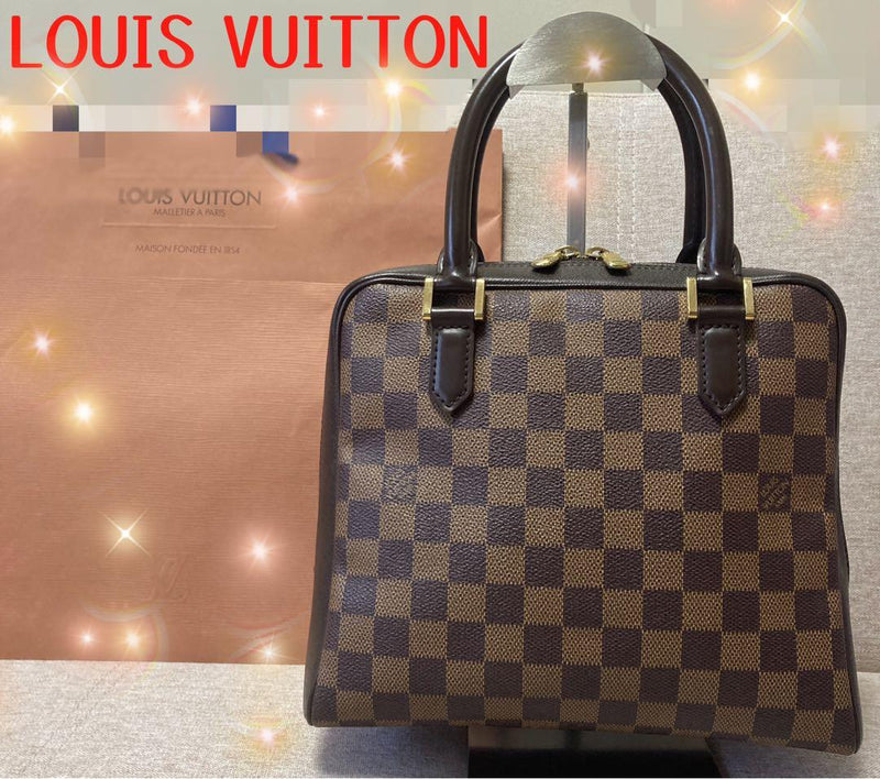 Louis Vuitton Damier Brera N51150 Handbag Ebene Brown Leather
