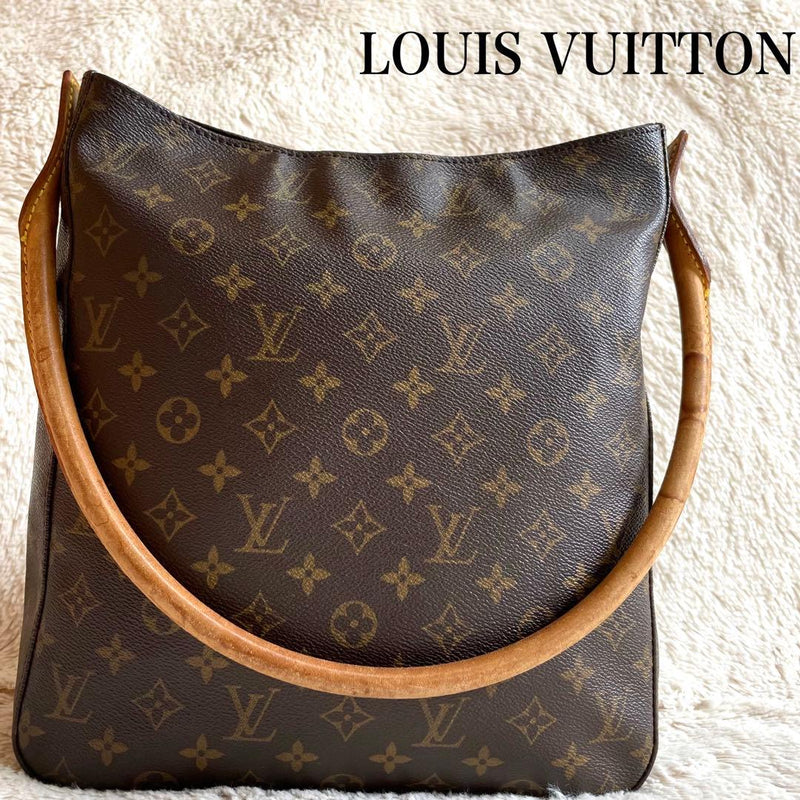 Louis Vuitton Looping MI0020 Handbag Monogram Pvc Leather Brown Camel