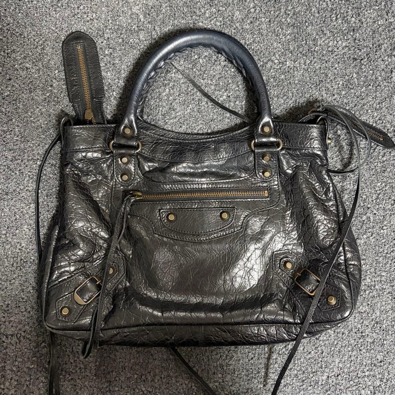 Balenciaga City Bag Black Leather Handbag