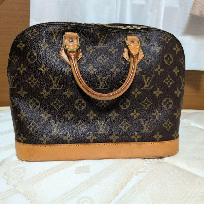 Louis Vuitton Monogram Alma M51130 Handbag Leather Brown Gold Hardware