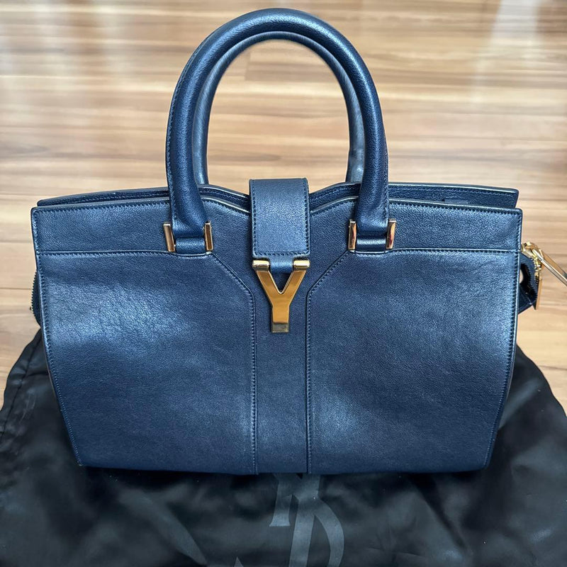 Cabas Chyc Handbag Tote Navy Leather