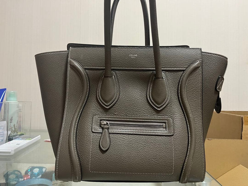 Celine Tote Bag Leather Brown Handbag Shoulder Bag
