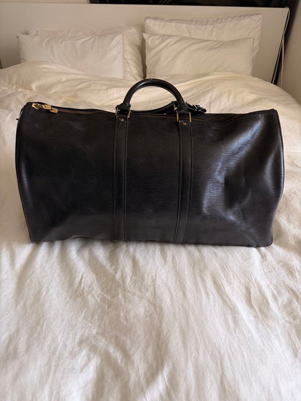 Louis Vuitton Keepall 50 M42962 VI8812 Boston Bag Epi Leather Black