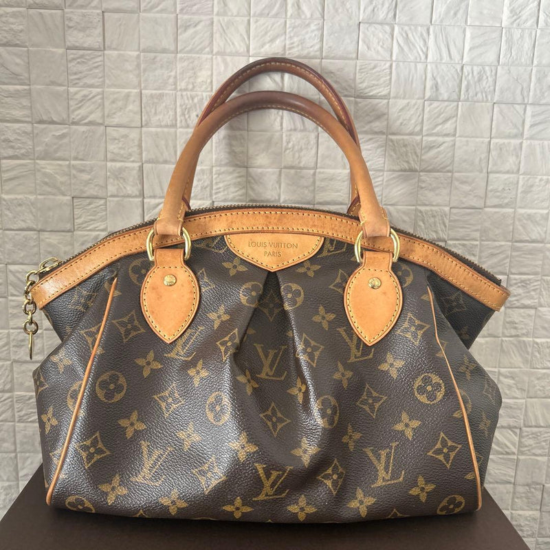 Louis Vuitton Tivoli Pm Monogram Handbag Tote Brown Leather