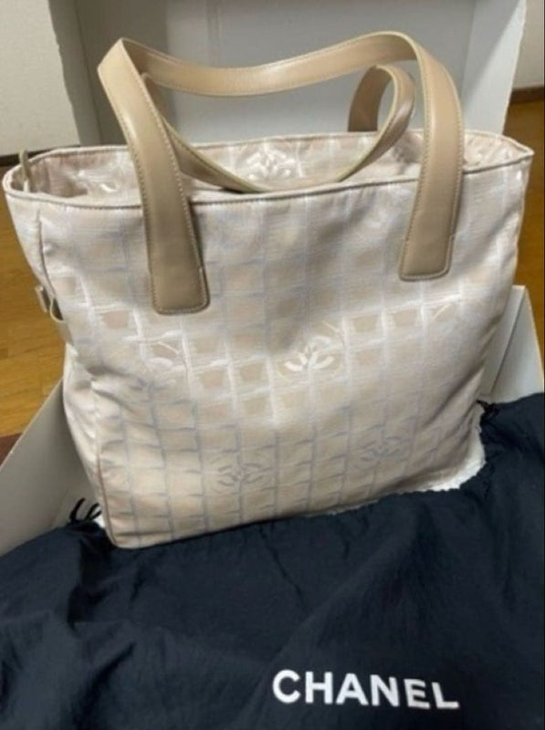 Chanel New Travel Line Tote Bag Nylon Black Shoulder Handbag