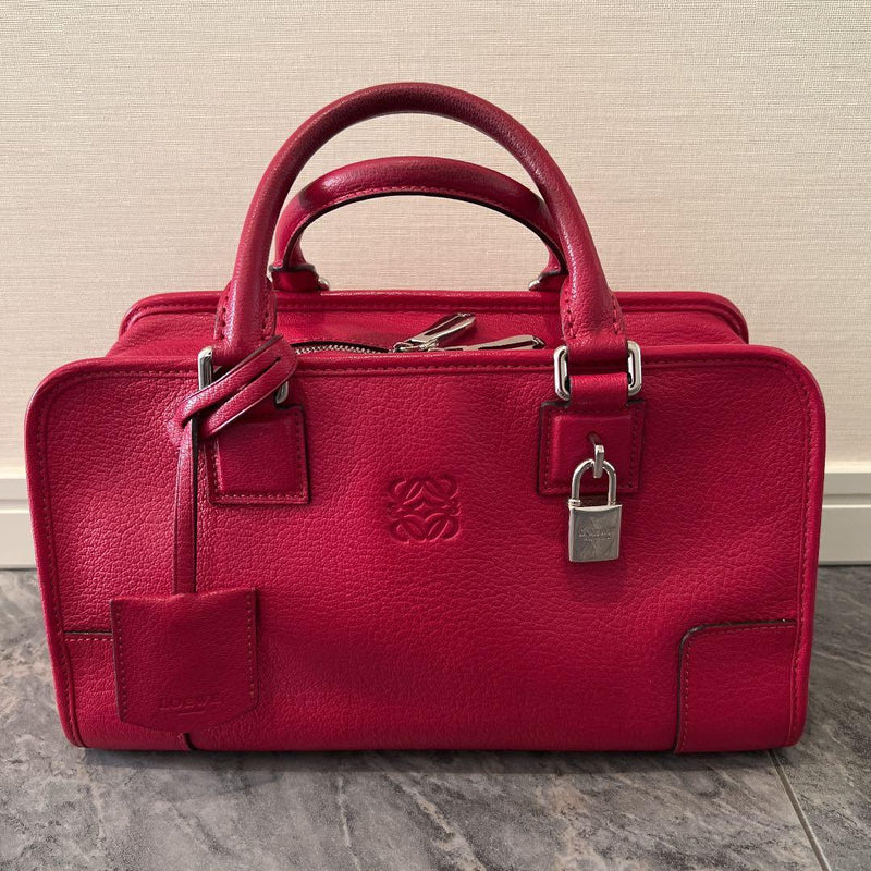 Loewe Amazona 28 Handbag Crossbody Shoulder Bag Leather Red