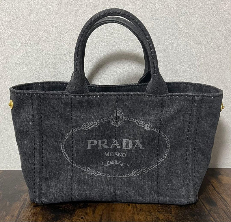 Prada Denim Tote Bag Blue Jean Handbag