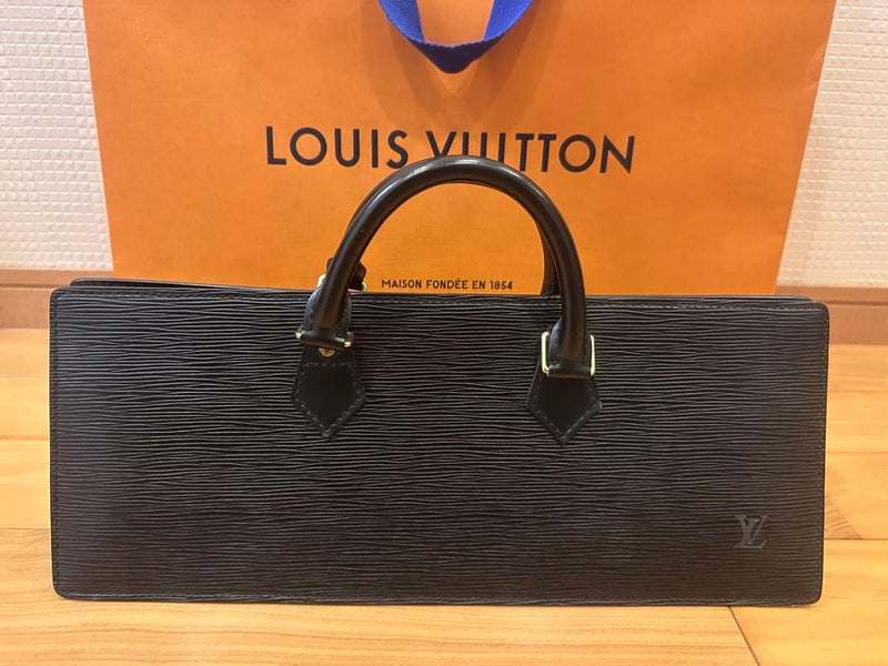 Louis Vuitton Epi Sac Triangle Handbag Black Leather