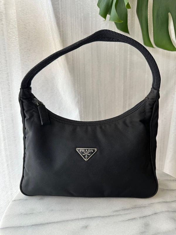 Prada Nylon Handbag Shoulder Bag Black