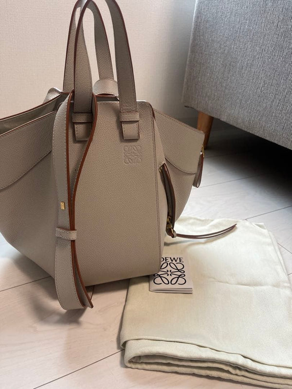 Loewe Hammock Small Handbag Shoulder Crossbody Bag Leather White Canvas