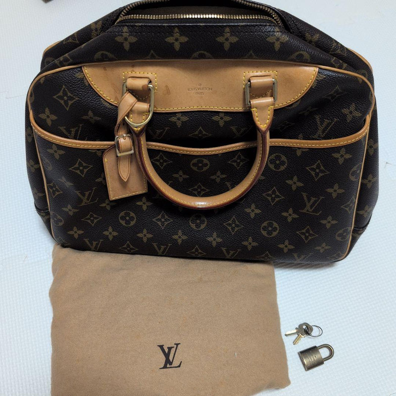 Louis Vuitton Deauville Bowling Vanity Monogram Handbag Pvc Coated Canvas