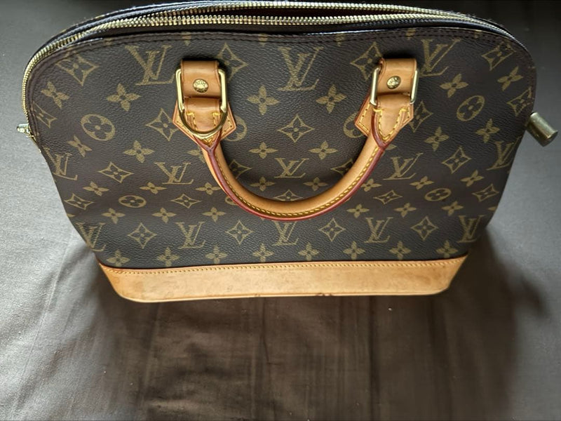 Louis Vuitton Alma Handbag Monogram Canvas Leather