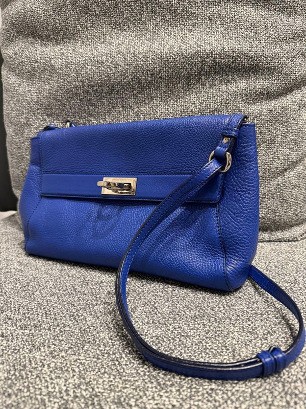 Salvatore Ferragamo Handbag Shoulder Bag Pouch Blue Leather