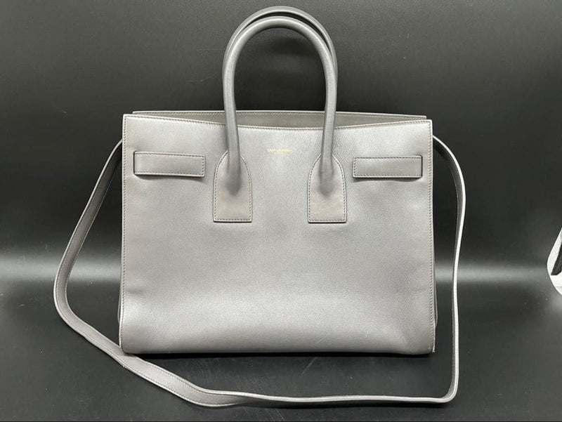 Saint Laurent Paris Sac De Jour Handbag Calfskin Leather Black 2-Way